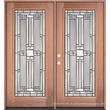 Doppel-Eisen-Glasfront-Holztüren, Eingangstüren